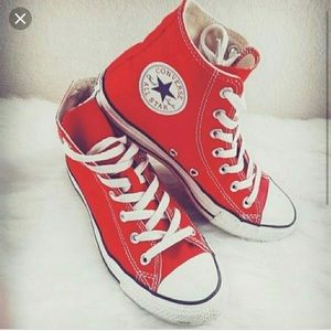 Women’s size 7 red high top converse